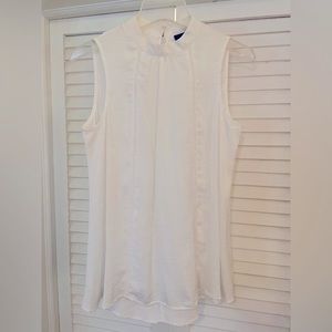 Mossimo- White Silky High Neck Sleeveless Top - Size M